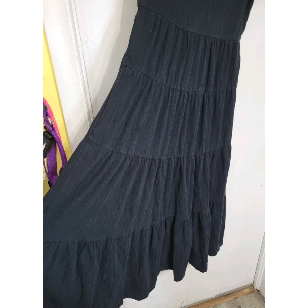 Anthropologie Maeve Gillian Tiered Maxi Dress Small Black Boho Whimsigoth Witchy - Picture 8 of 12